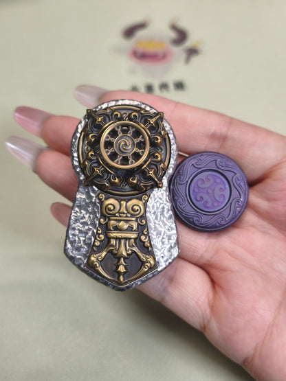 Demon Subduing Toga Tangcao Pattern Titanium Stone Textured