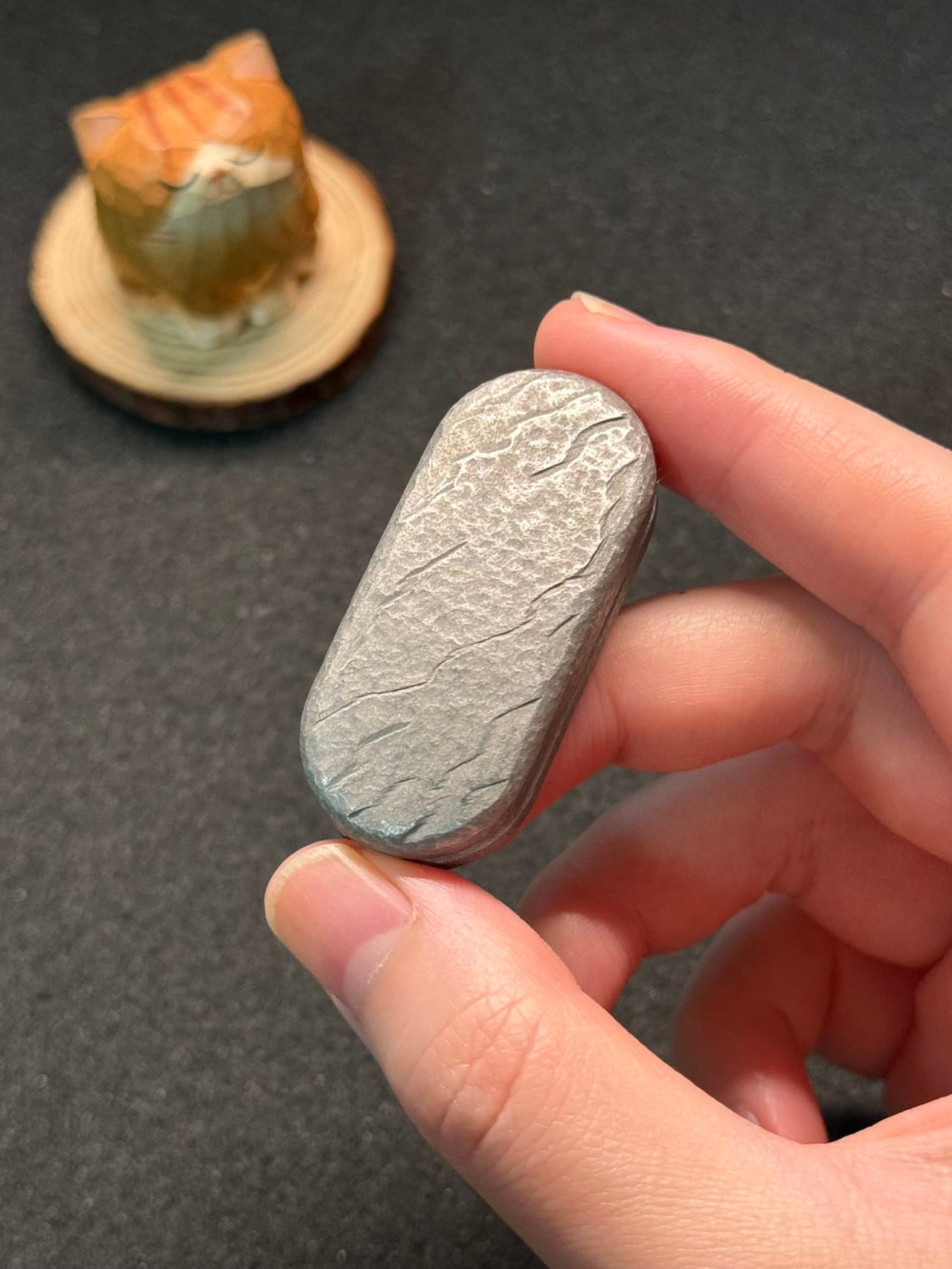 Top B Stainless Steel Stone Textured Engraved