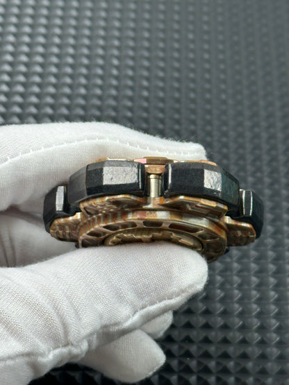 Triple Leaf Ignition Shell Opening Mokume Etched Polished