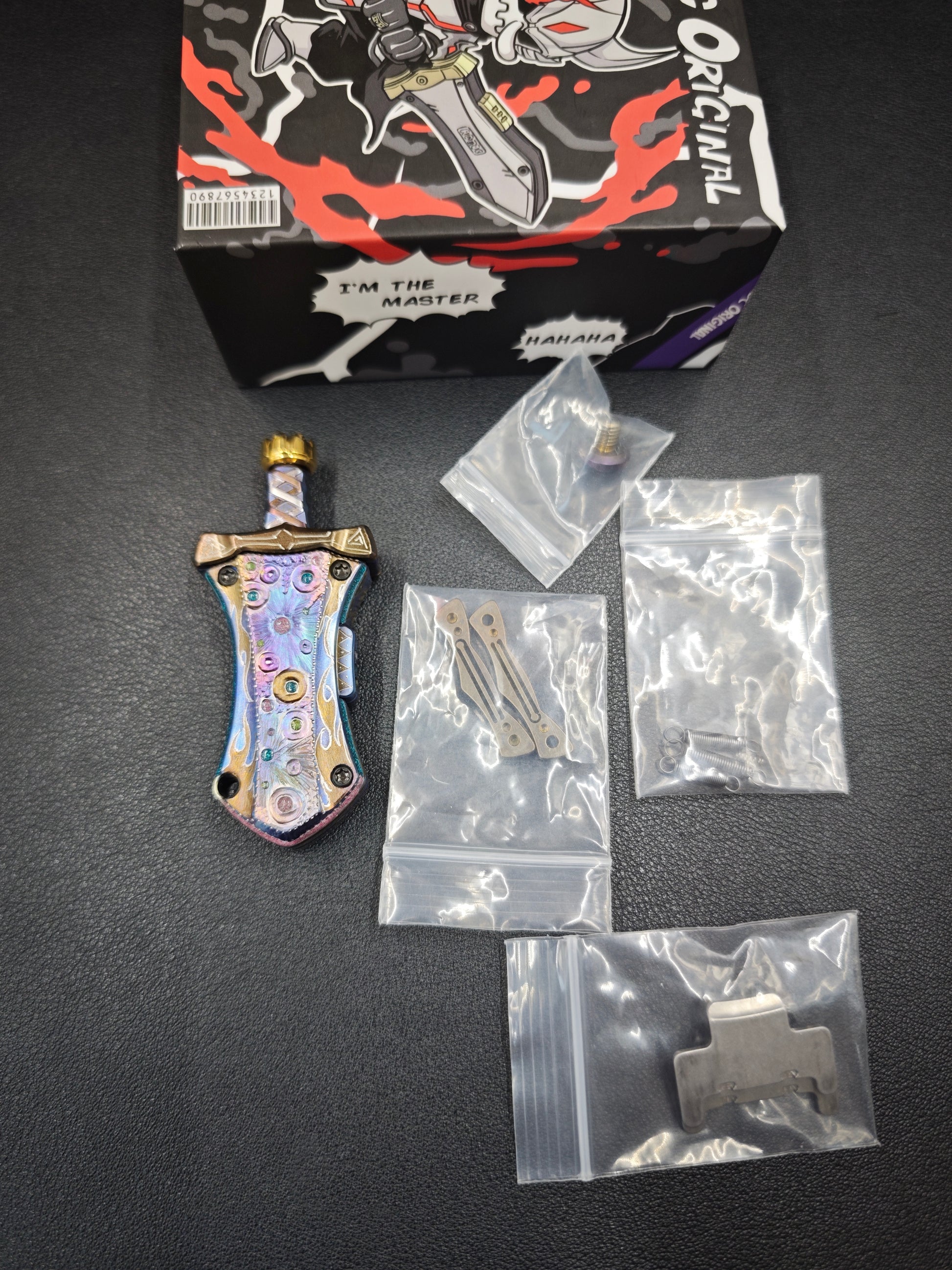 Master Sword Titanium Gold Plated Engraved