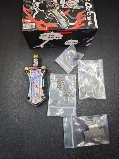 Master Sword Titanium Gold Plated Engraved