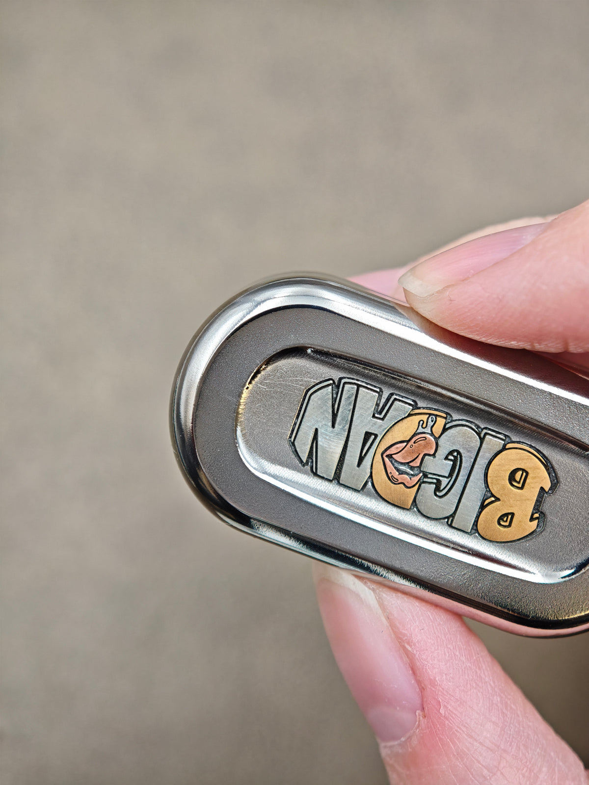 Burn Titanium Engraved