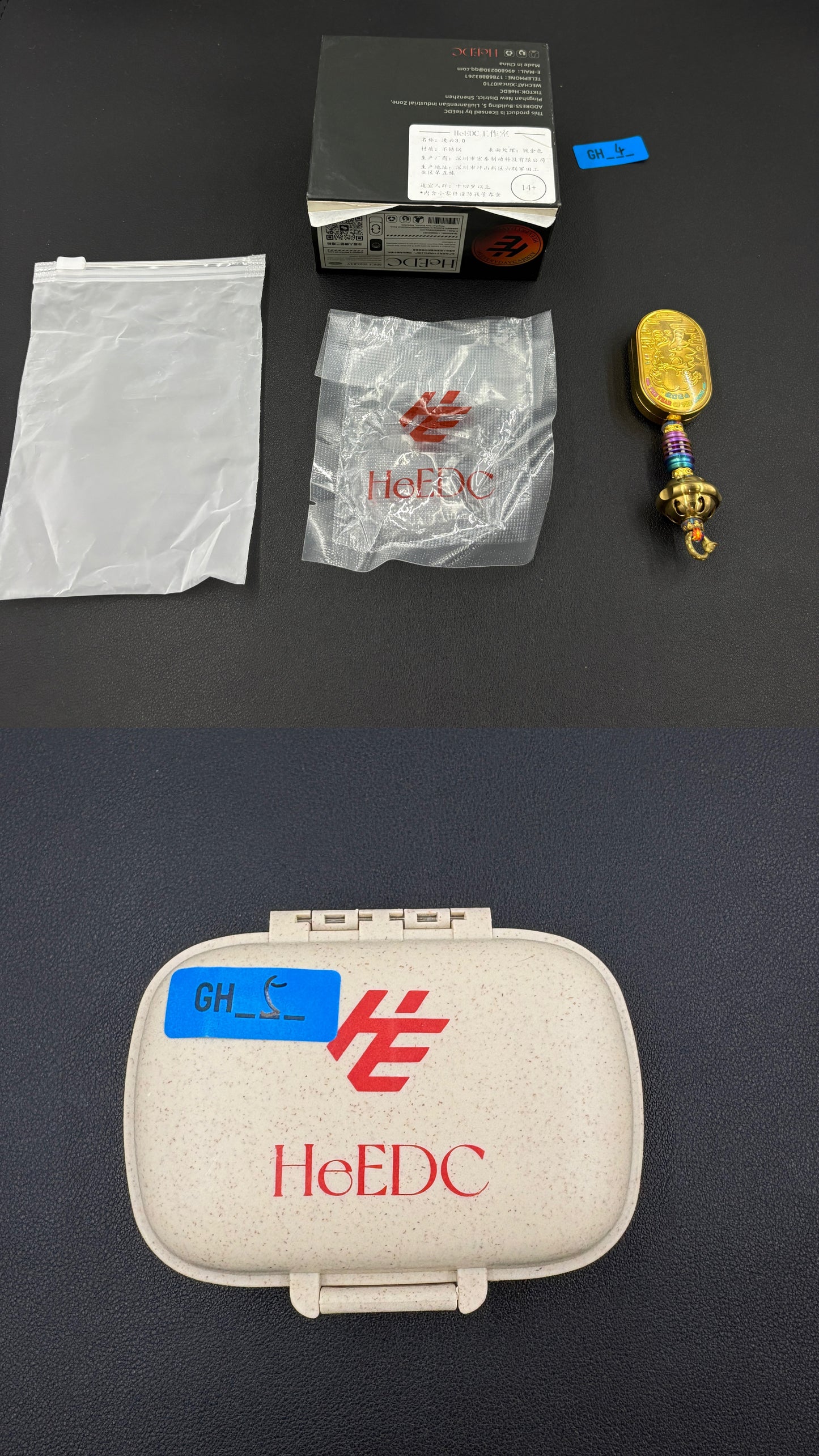 Ling Yun 3.0 Stainless Steel Gold Plated Resin-Sealed