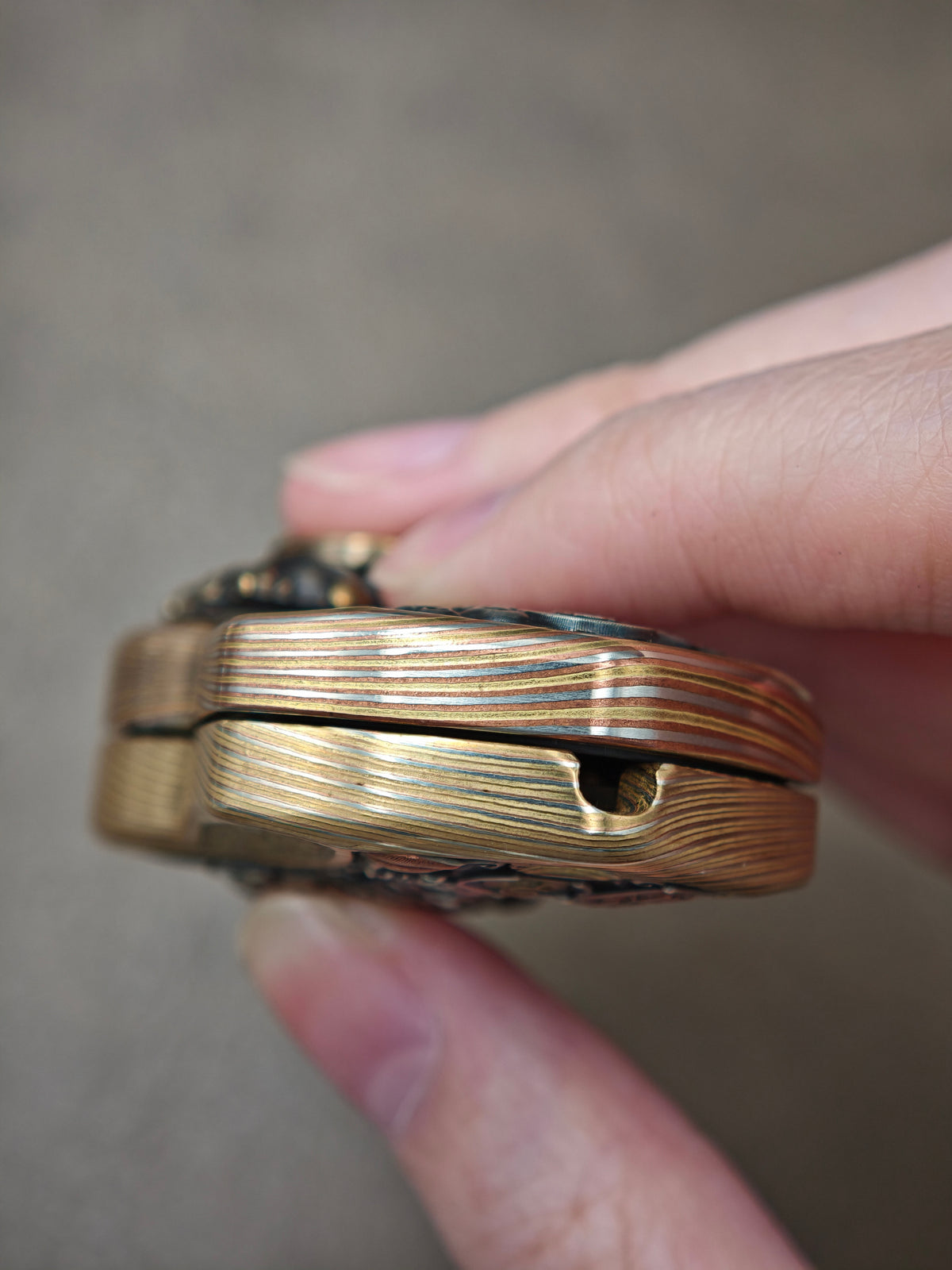 Demon Subduing Toga Tangcao Pattern Copper Mokume