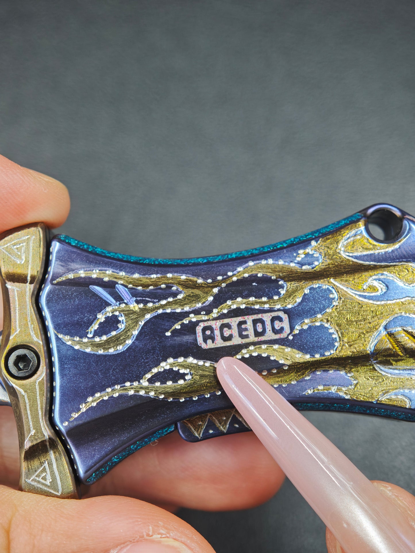 Master Sword Titanium Gold Plated Engraved
