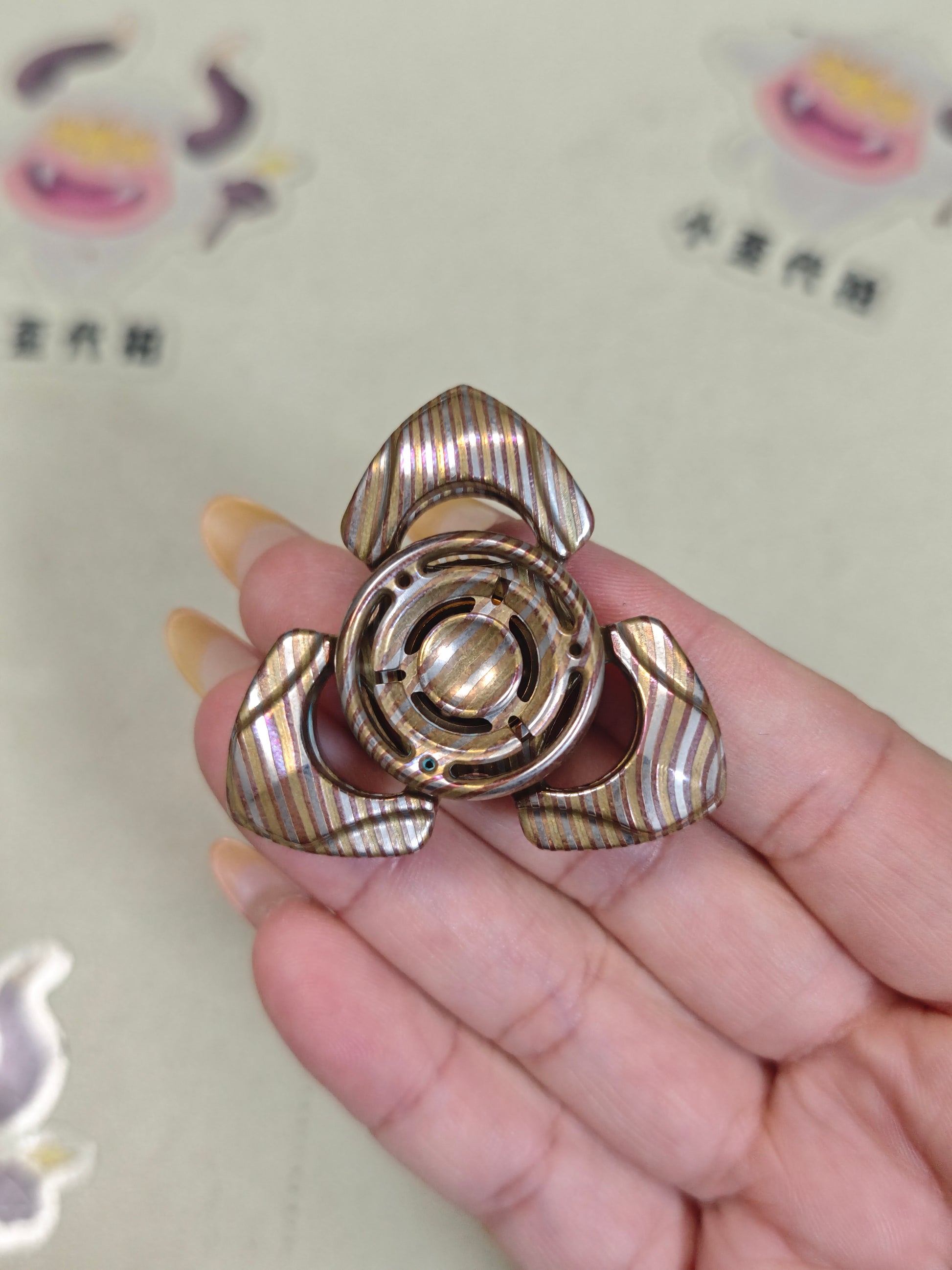 Toothless Mini Pearl White Mokume Copper