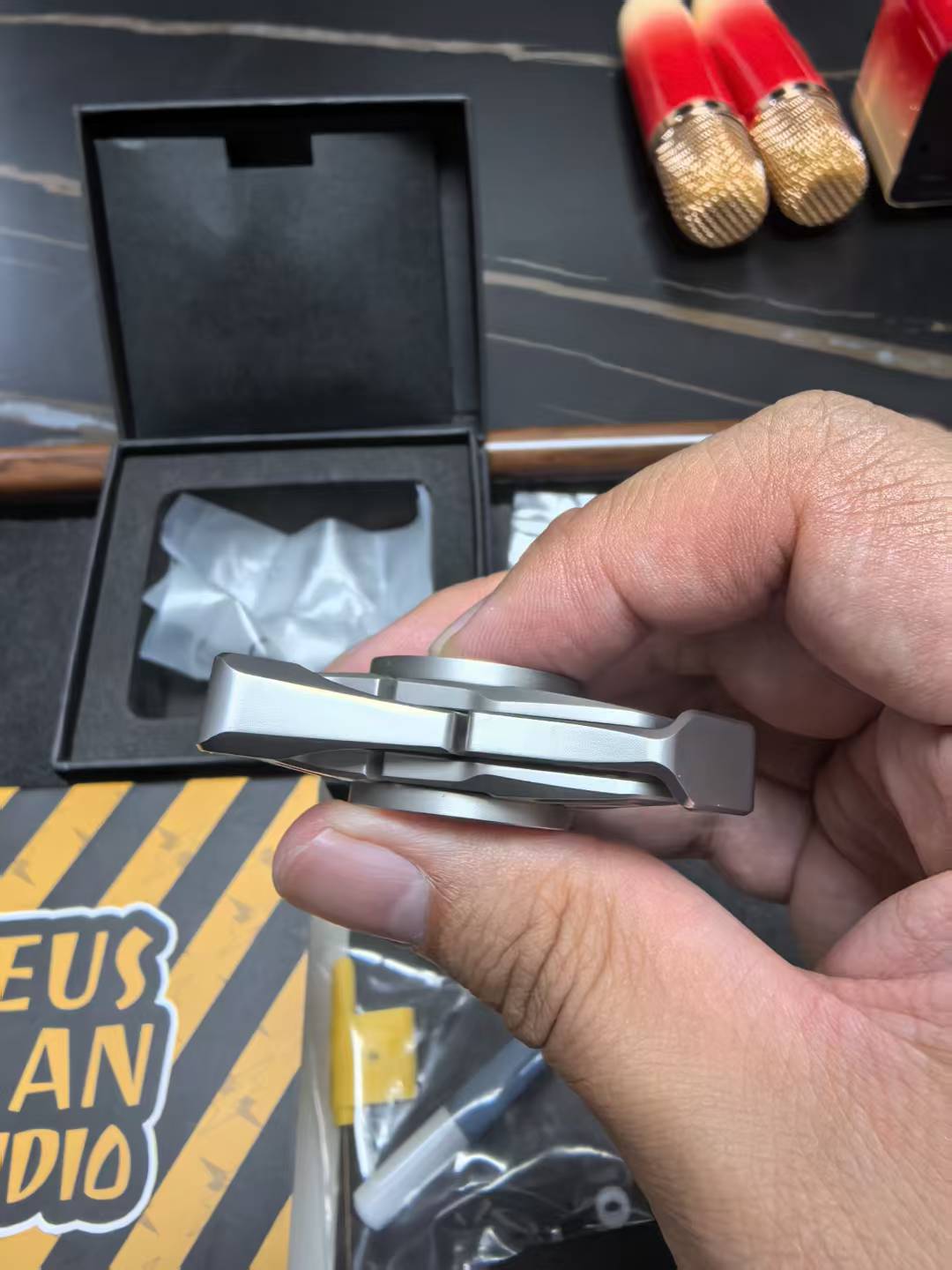Hades 8 Leaf Offset Plate Stainless Steel Blasted