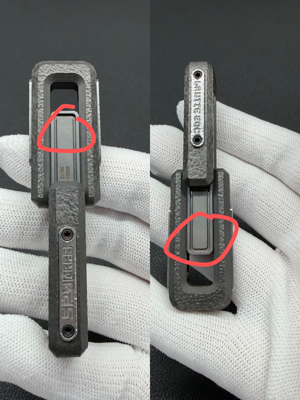 X Lock Zirconium Stone Textured Engraved