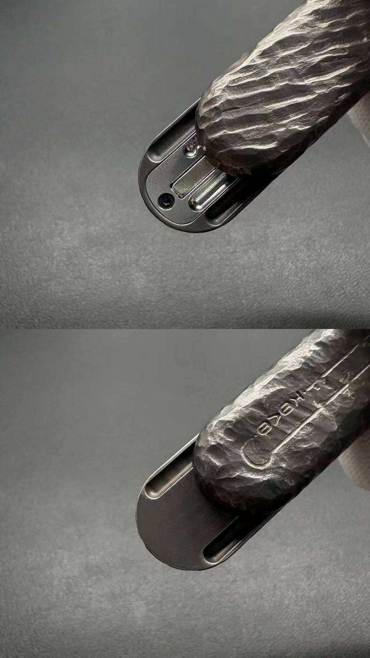 Floating Cloud Titanium Stone Textured Engraved Polished