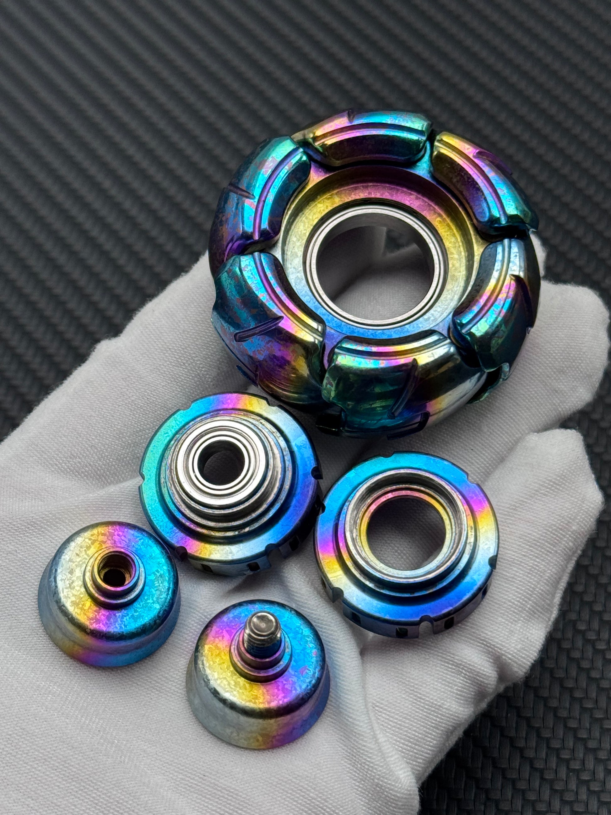 Pillbug Precision Machined Shell-Opening Metal Crystallized Titanium