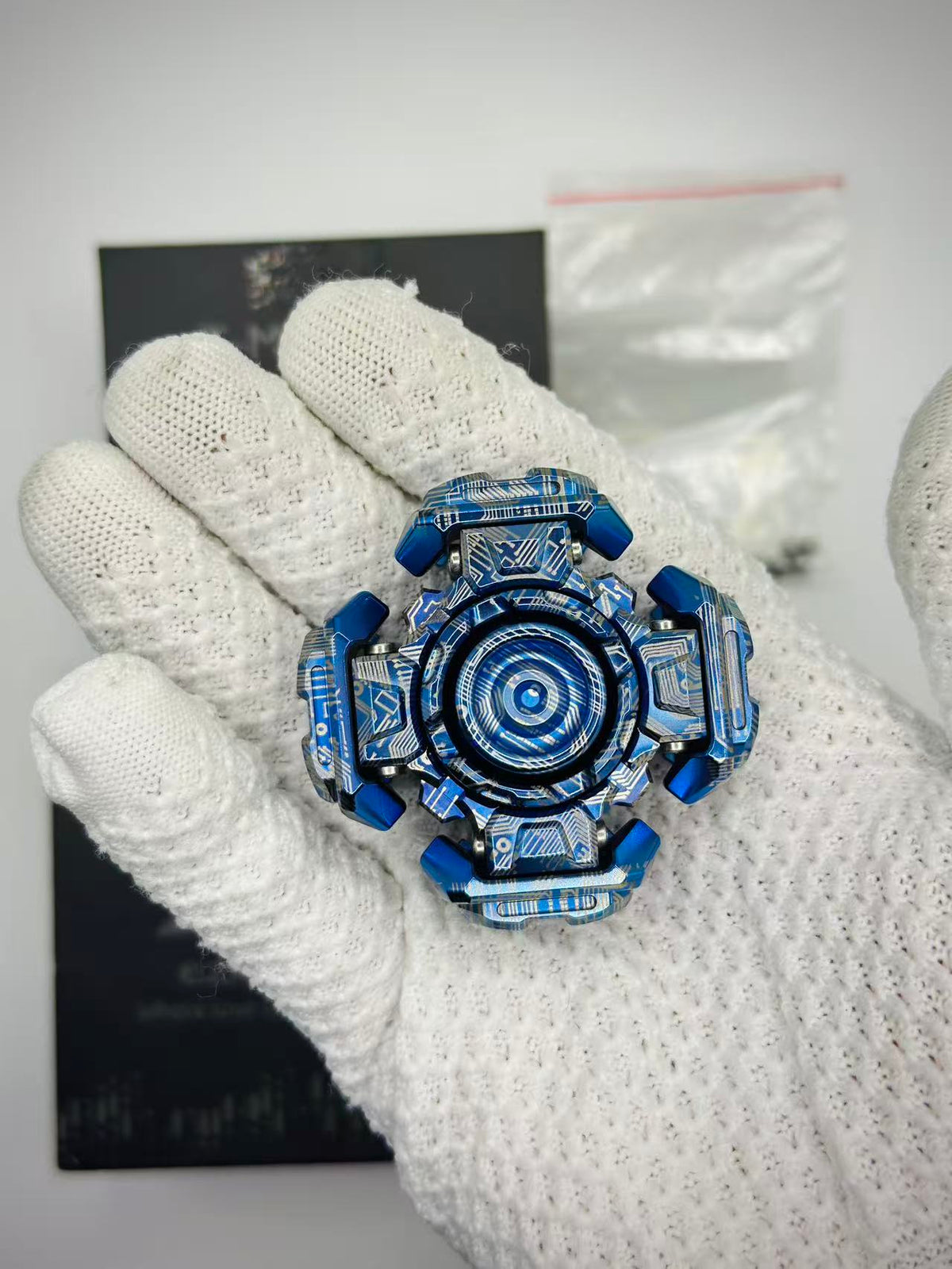 Ancient Iron Shell Opening Titanium Engraved