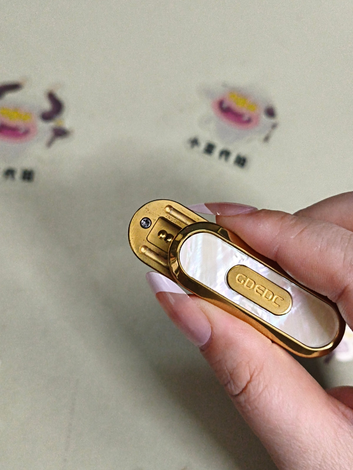 Lucky Draw MOP Gold Plated Engraved