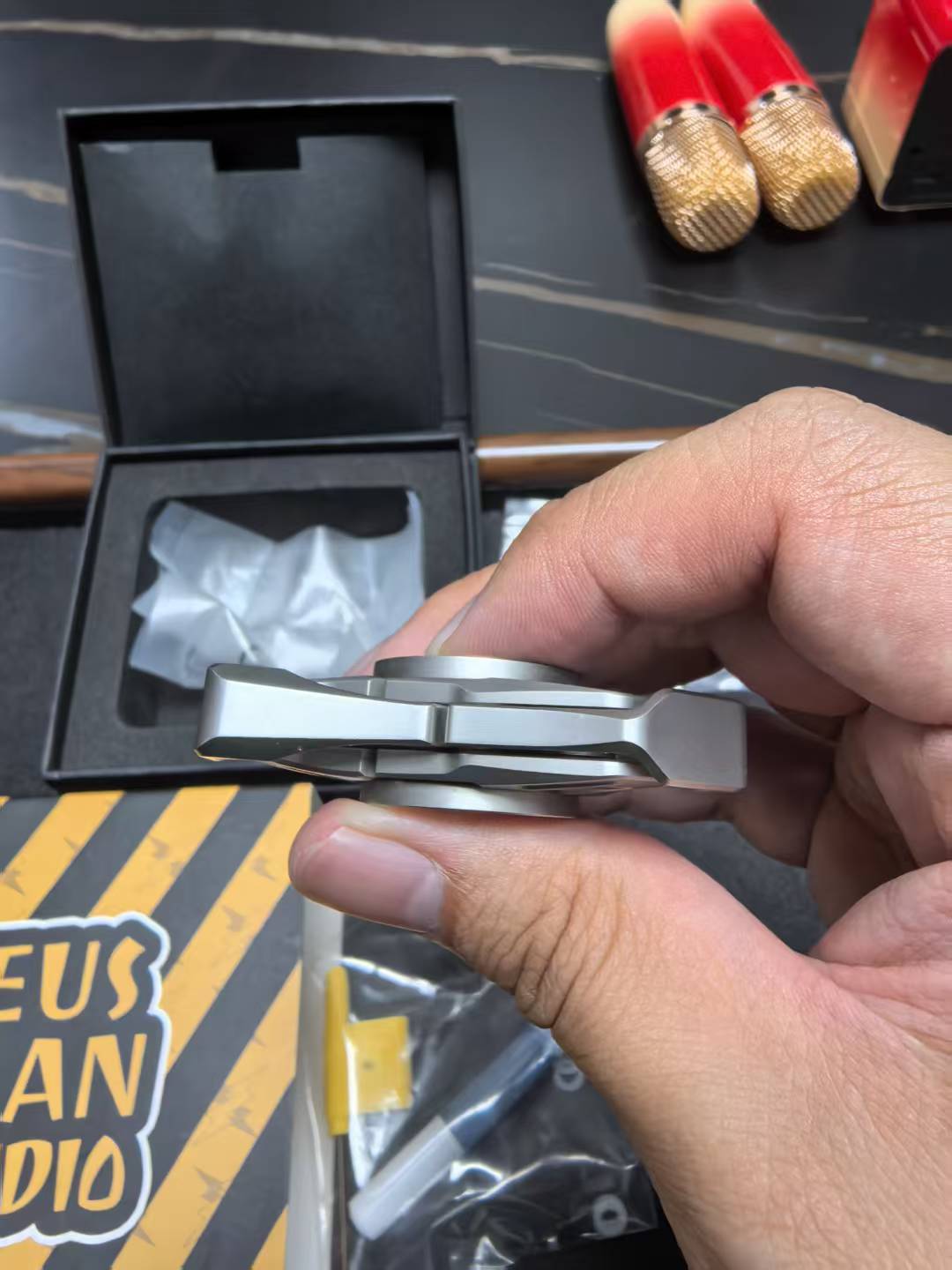 Hades 8 Leaf Offset Plate Stainless Steel Blasted