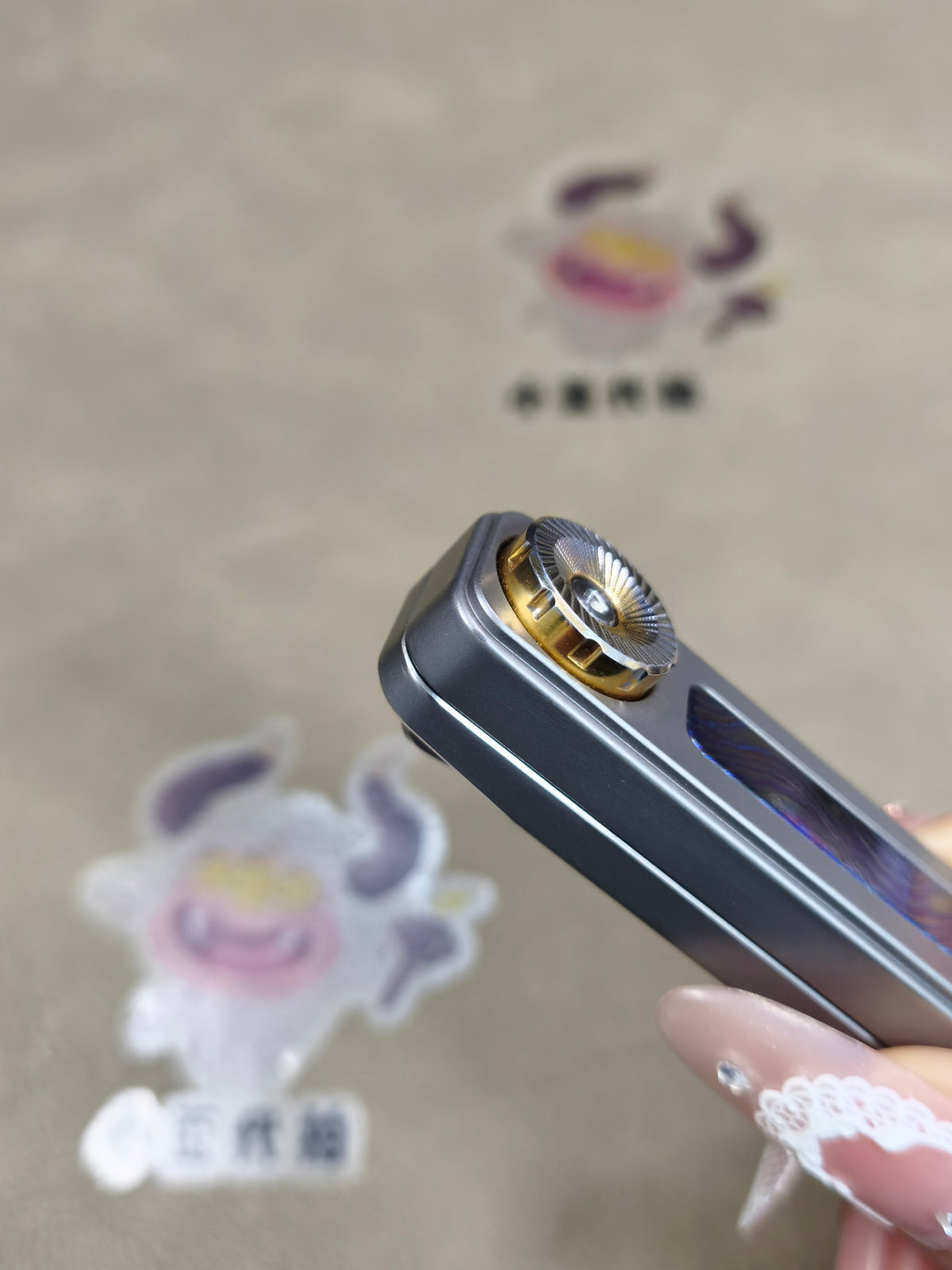 Rhythm Box Purple Gold Inlay Titanium