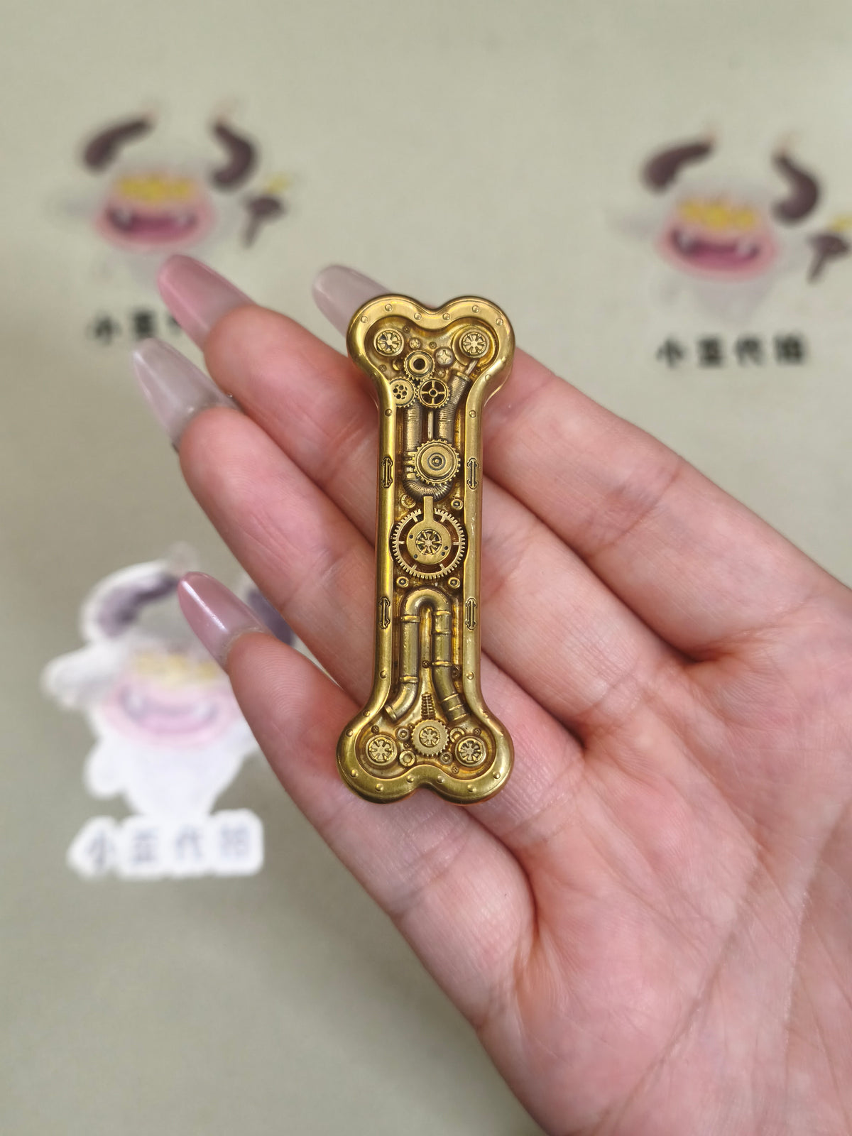 Thorn Light Steam Bone Brass Engraved