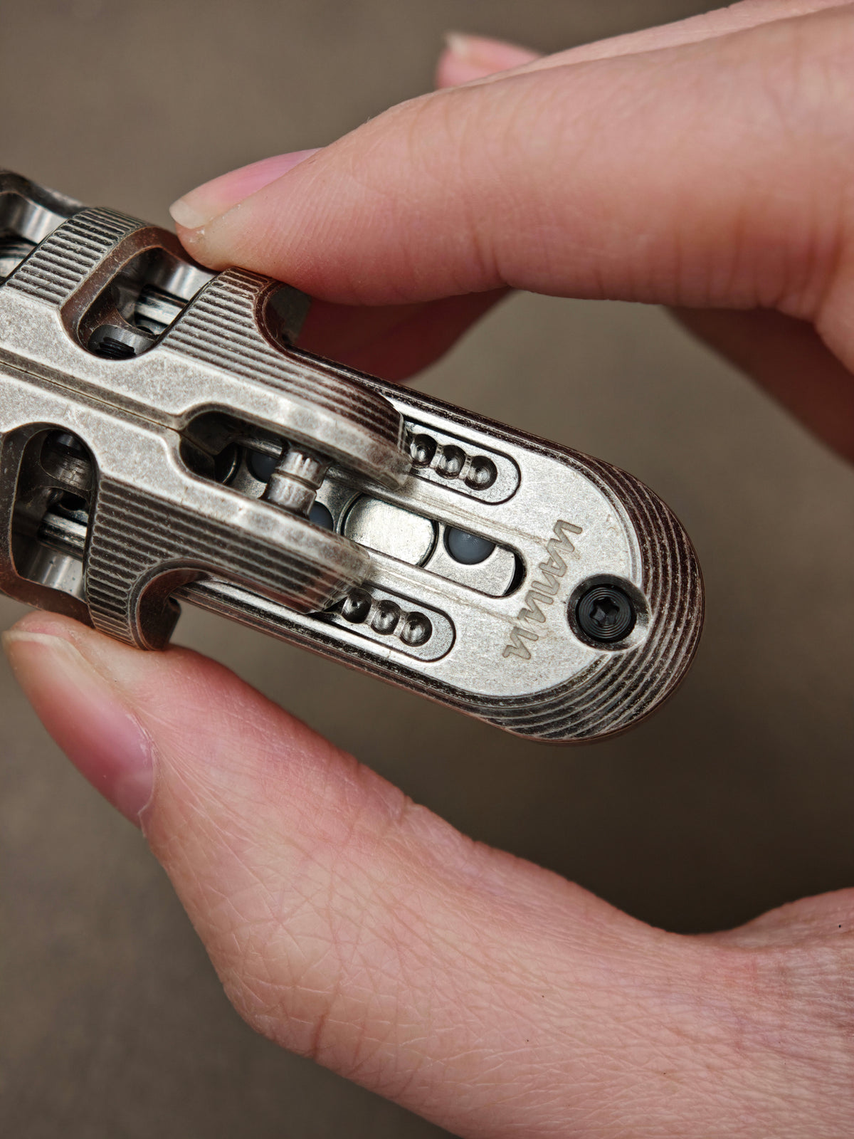 Exoskeleton Magnetic Mechanical Stainless Steel Distressed