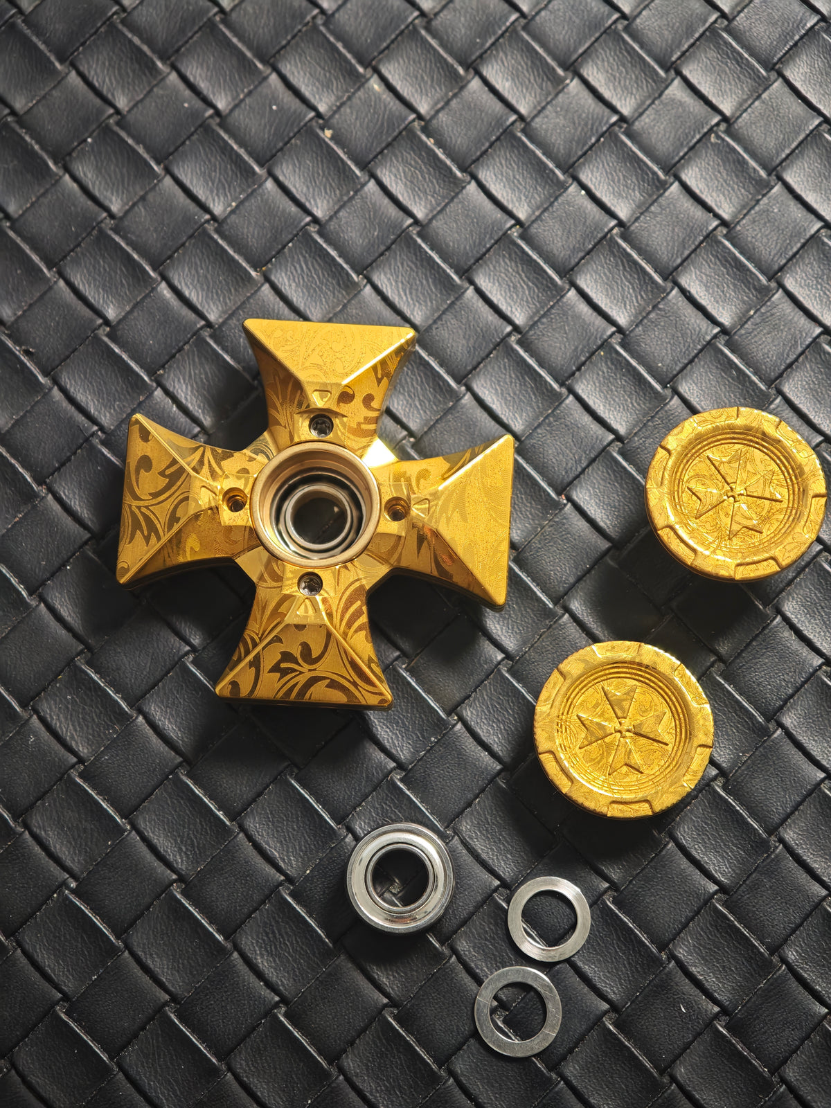 Malta Cross Stainless Steel Gold Plated Engraved