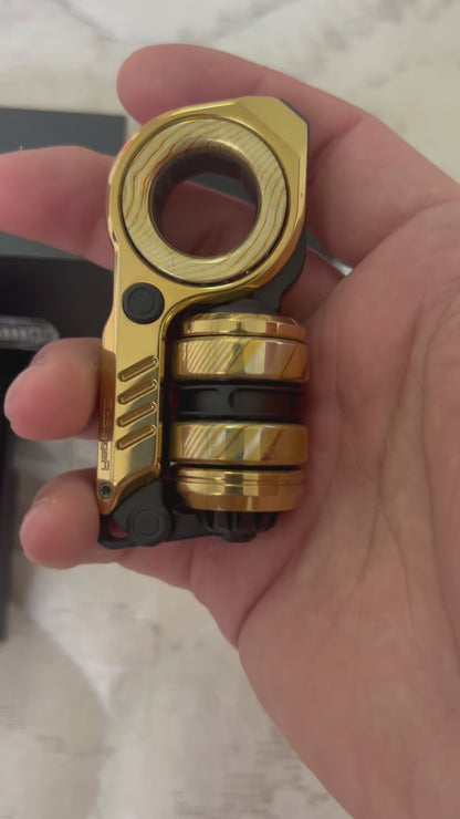 Sinian Stainless Steel Gold Plated + Mokume