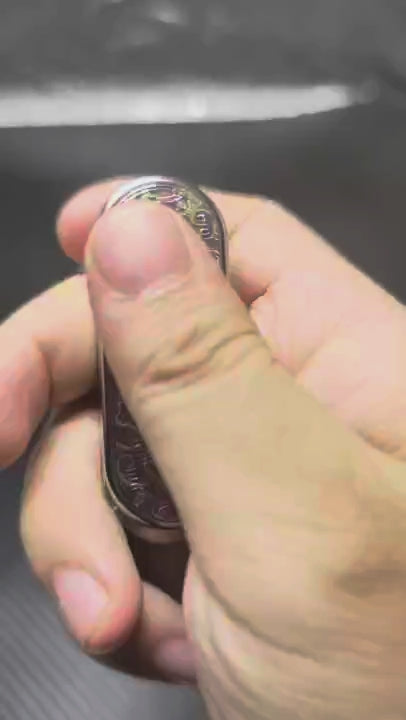 Ming Yin Titanium Color-Anodized Engraved