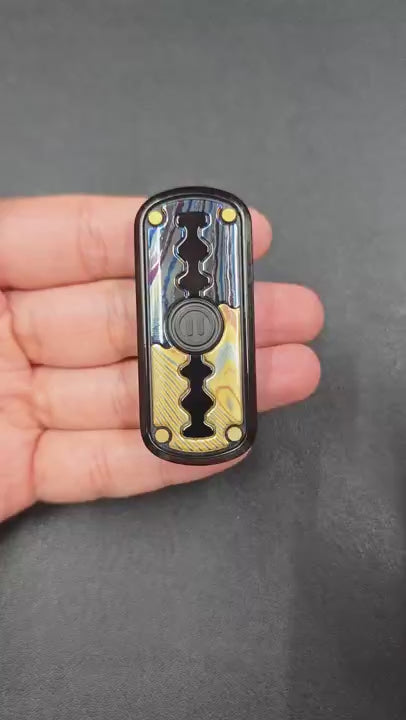 Razor Edge Zircuti Mokume Crystallized Titanium