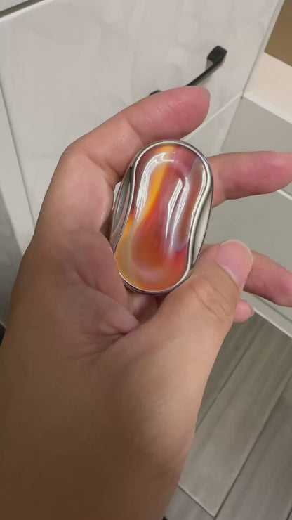 Mystery Slider SS+red agate