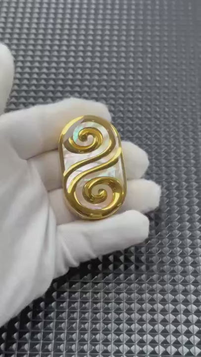 Ripple 2.0 Stainless Steel Gold Plated Resin-Sealed