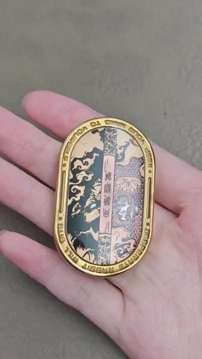 Grumpy Rabbit Rhythm Zirconium Gold Plated Resin-Sealed