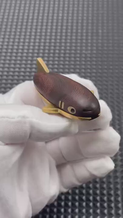 Mini Red Bean Shark Brass