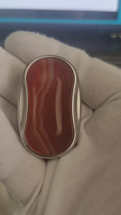 Mystery Slider SS+red agate