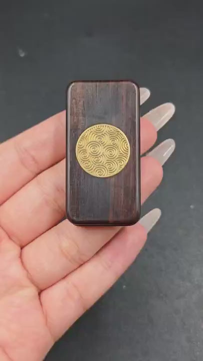 Brocade & Azure Paperweight African Blackwood