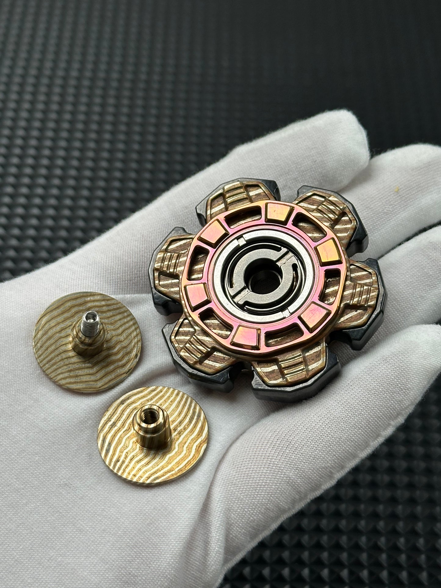 Triple Leaf Ignition Shell Opening Mokume Etched Polished