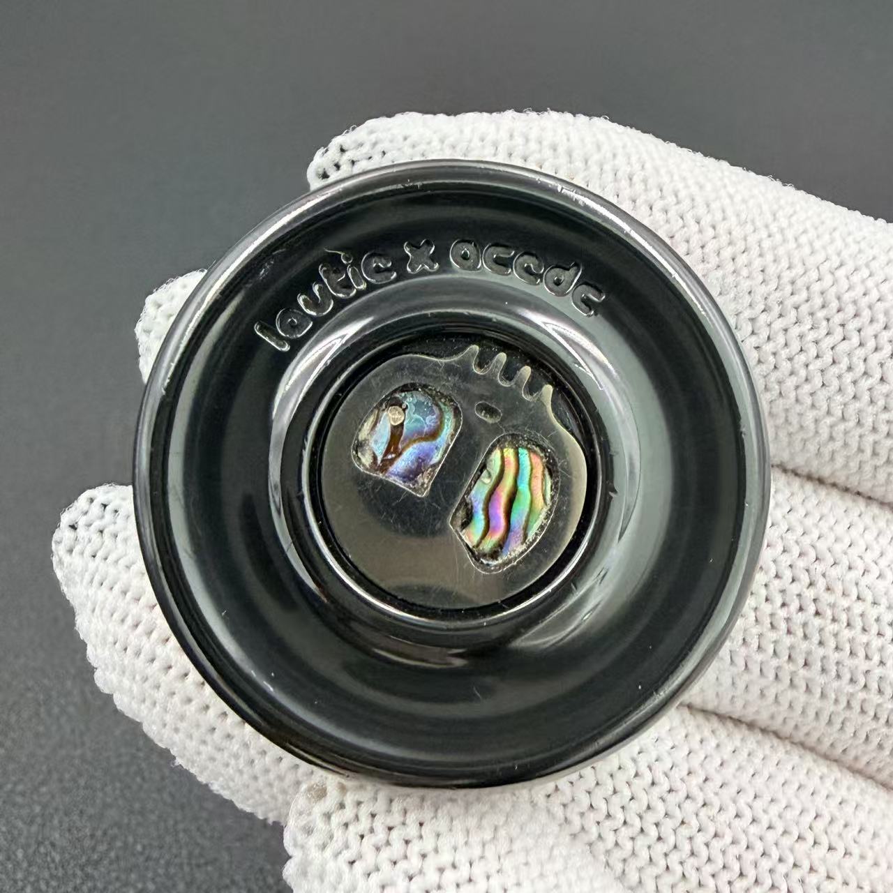 Devil Milk Cap Zirconium Engraved Polished