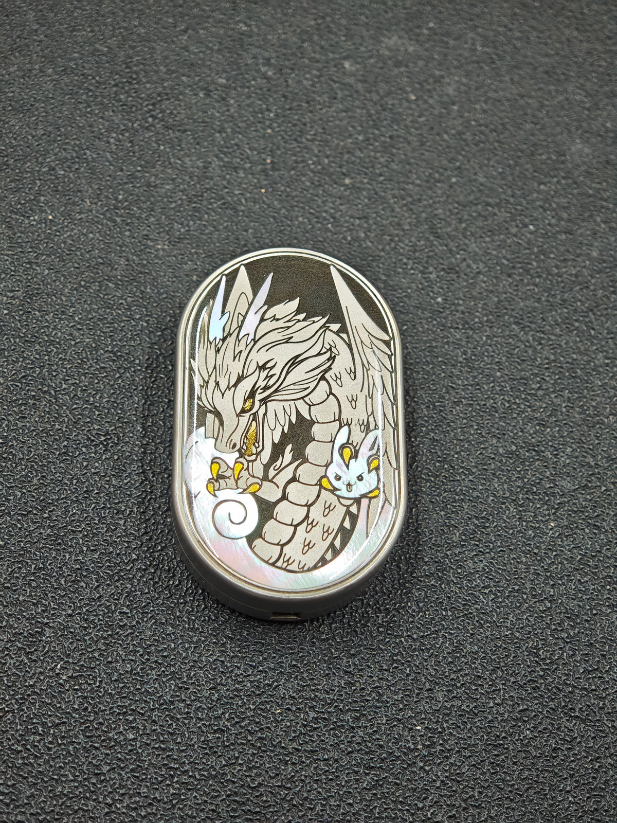 Groove Titanium Resin-Sealed Engraved