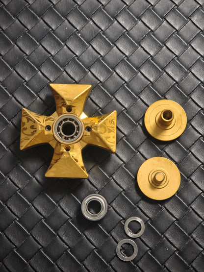 Malta Cross Stainless Steel Gold Plated Engraved