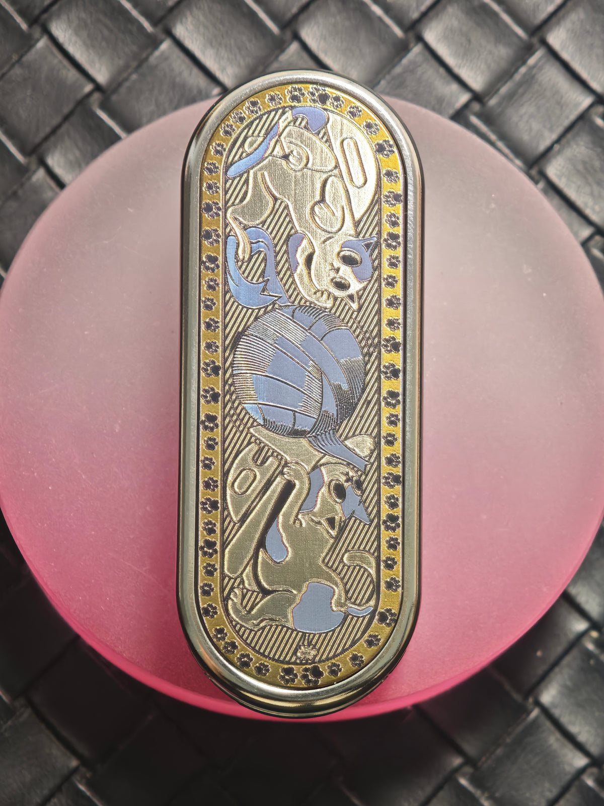Ming Yin Titanium Color-Anodized Engraved