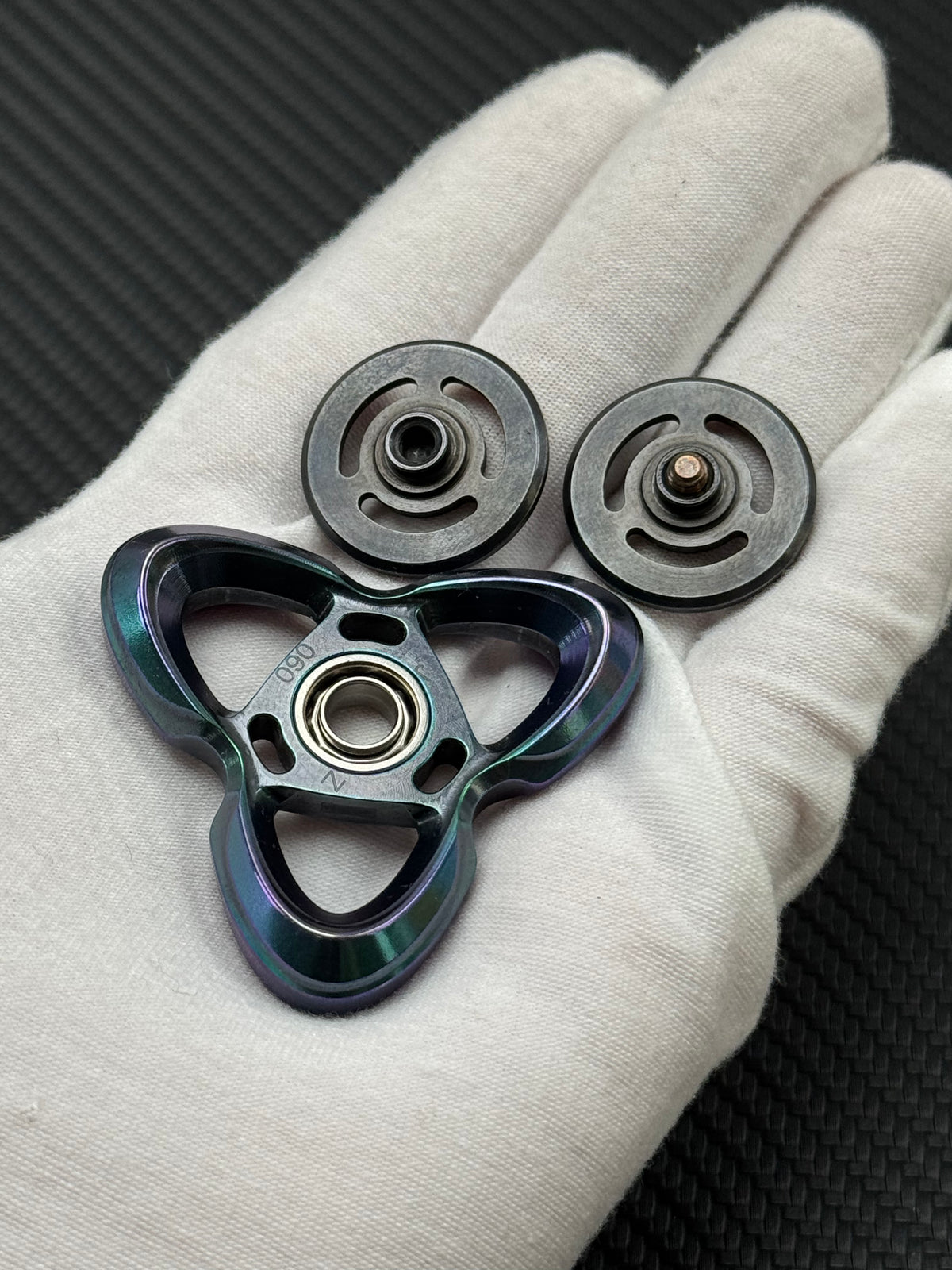 Cat's Eye Tungsten Color-Anodized Stonewashed