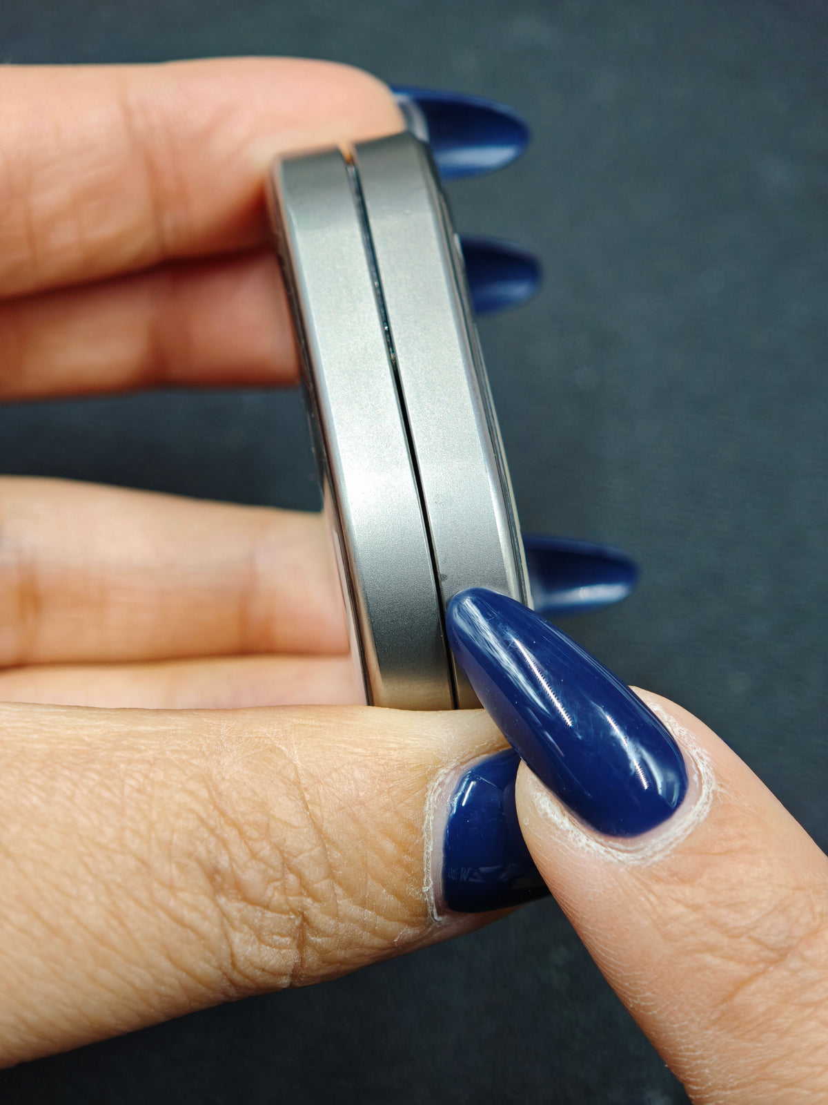 Groove Titanium Resin-Sealed Engraved
