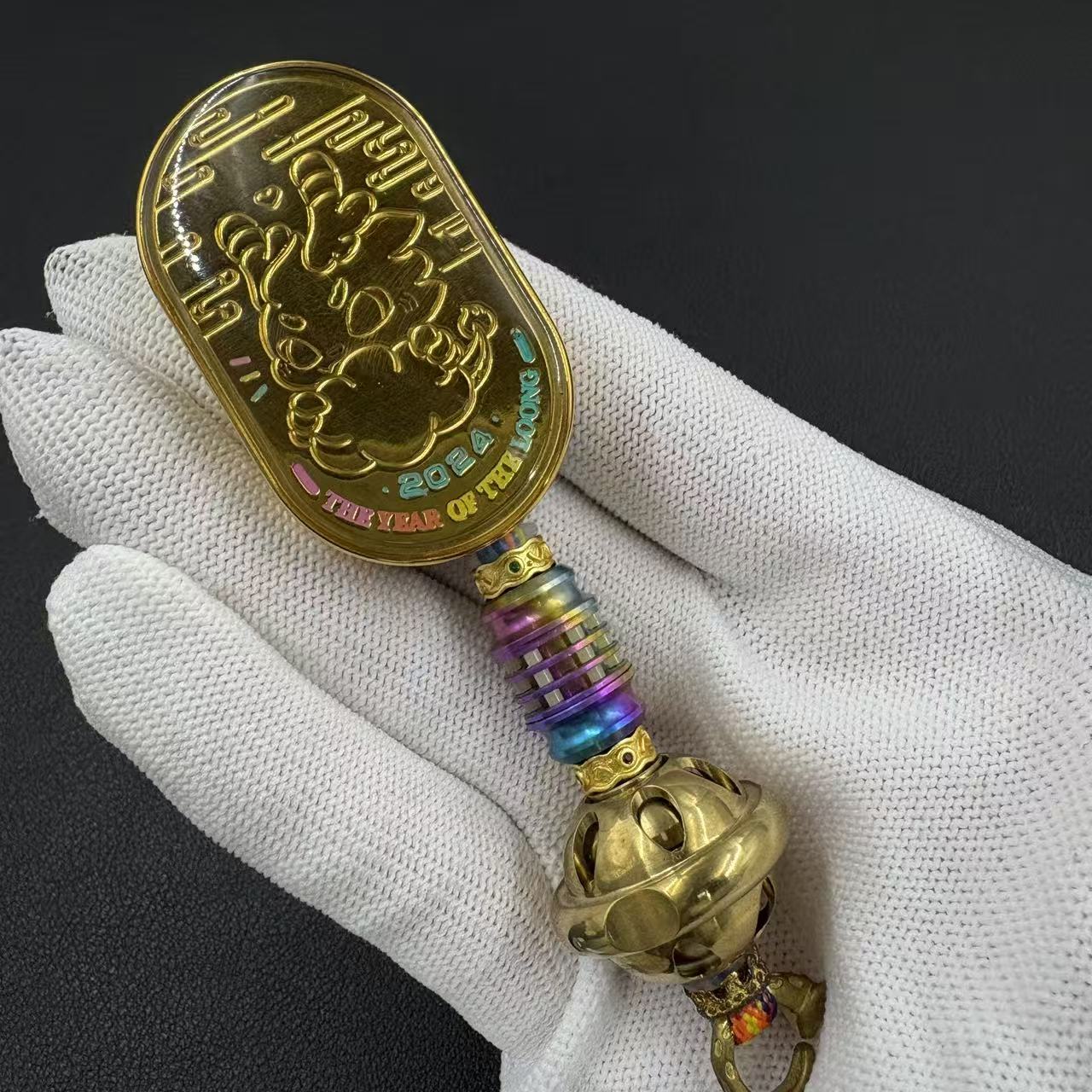 Ling Yun 3.0 Stainless Steel Gold Plated Resin-Sealed