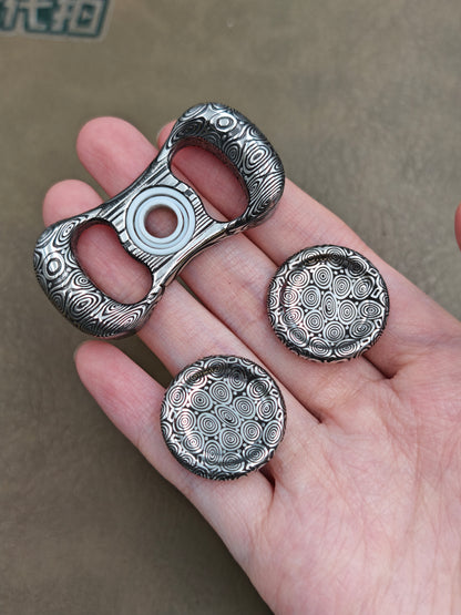 Two-Leaf Horizon Damasteel Etched