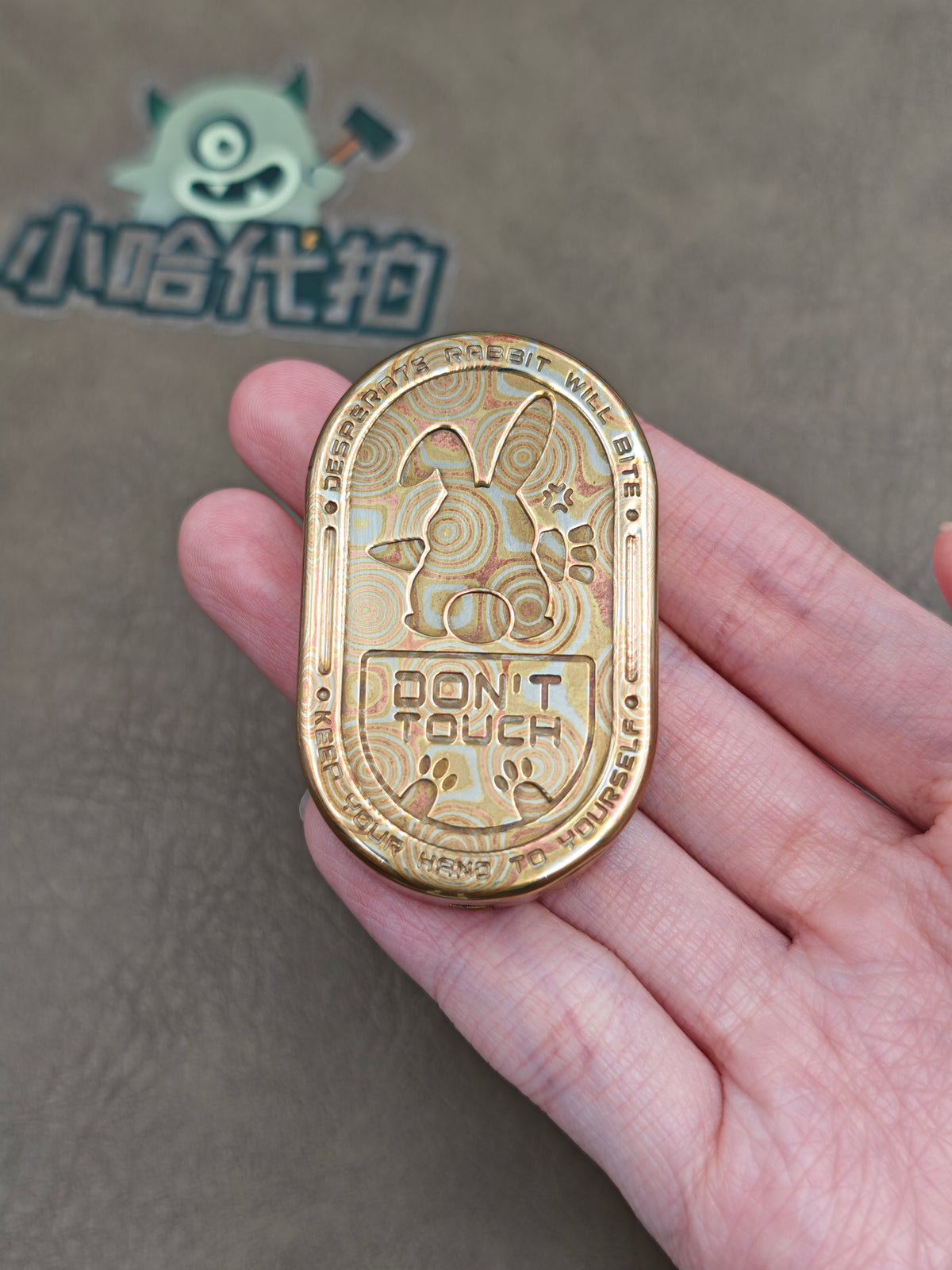Grumpy Rabbit Rhythm Mokume Polished