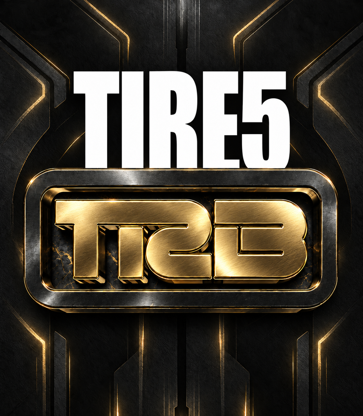 TRB TIRE5 membership artwork with white lettering, a black metal badge and gold TRB details