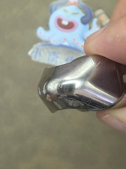 Feather Titanium Engraved