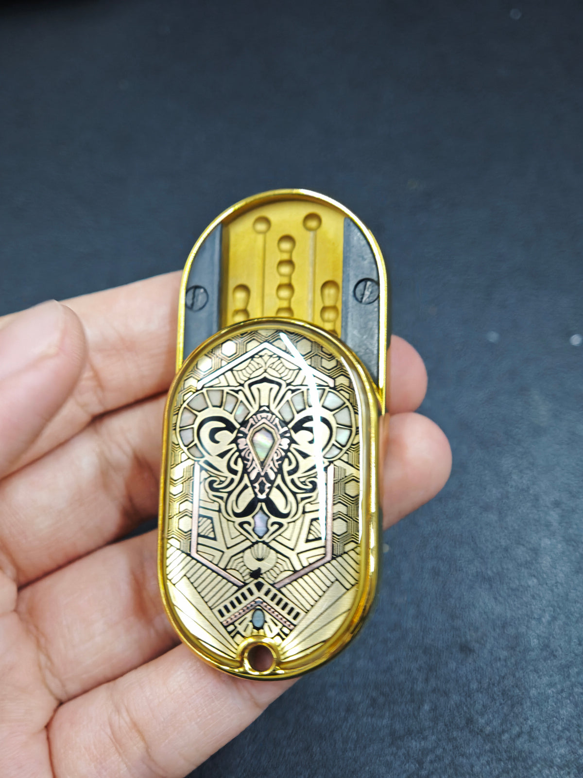 Groove Zirconium Gold Plated Resin-Sealed