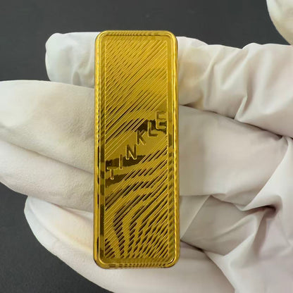 Jingle Bell Damasteel Gold Plated Etched Polished
