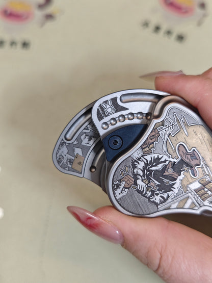 Western Cowboy Titanium Engraved
