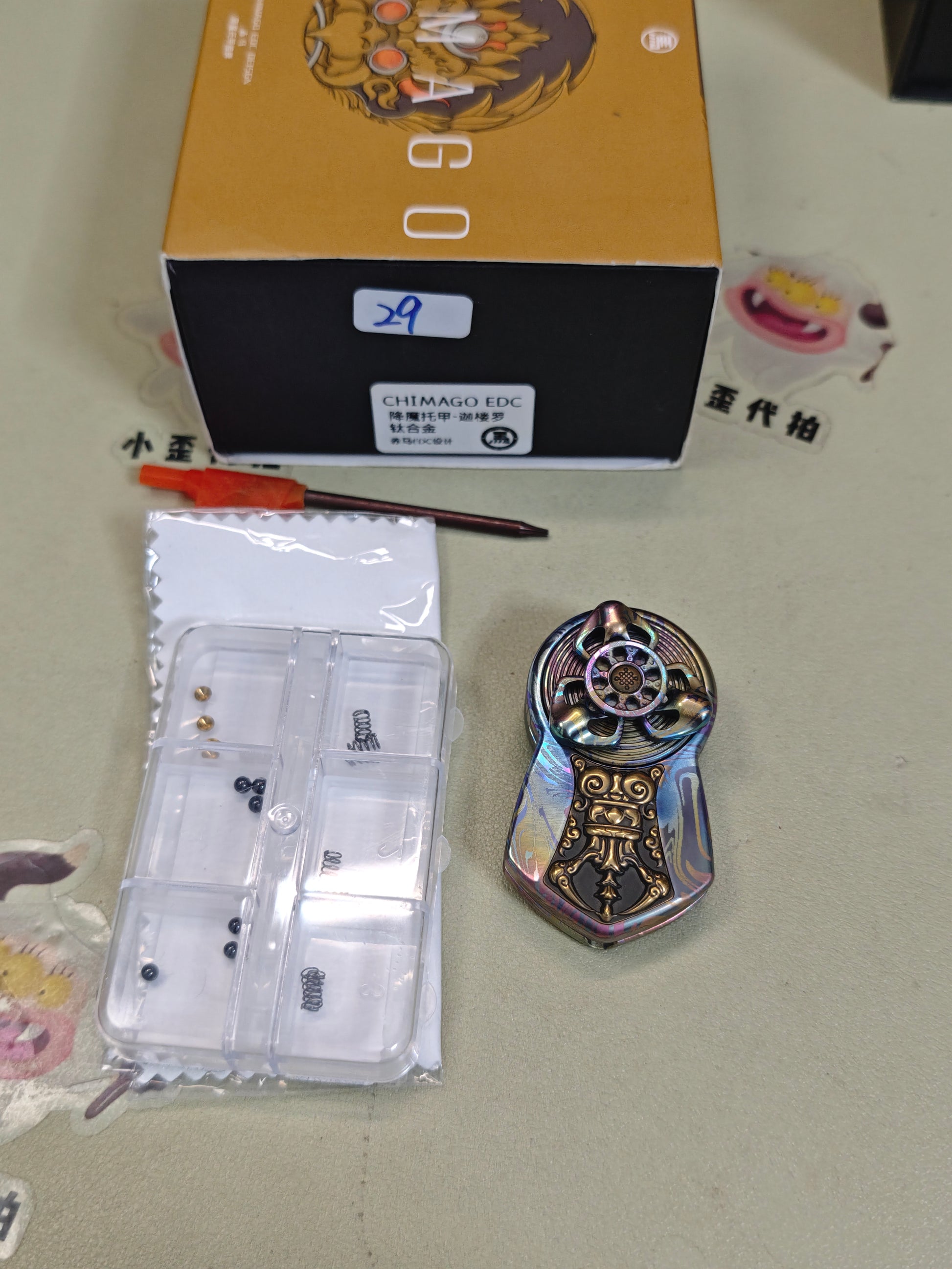 Demon Subduing Toga Tangcao Pattern Titanium Color-Anodized