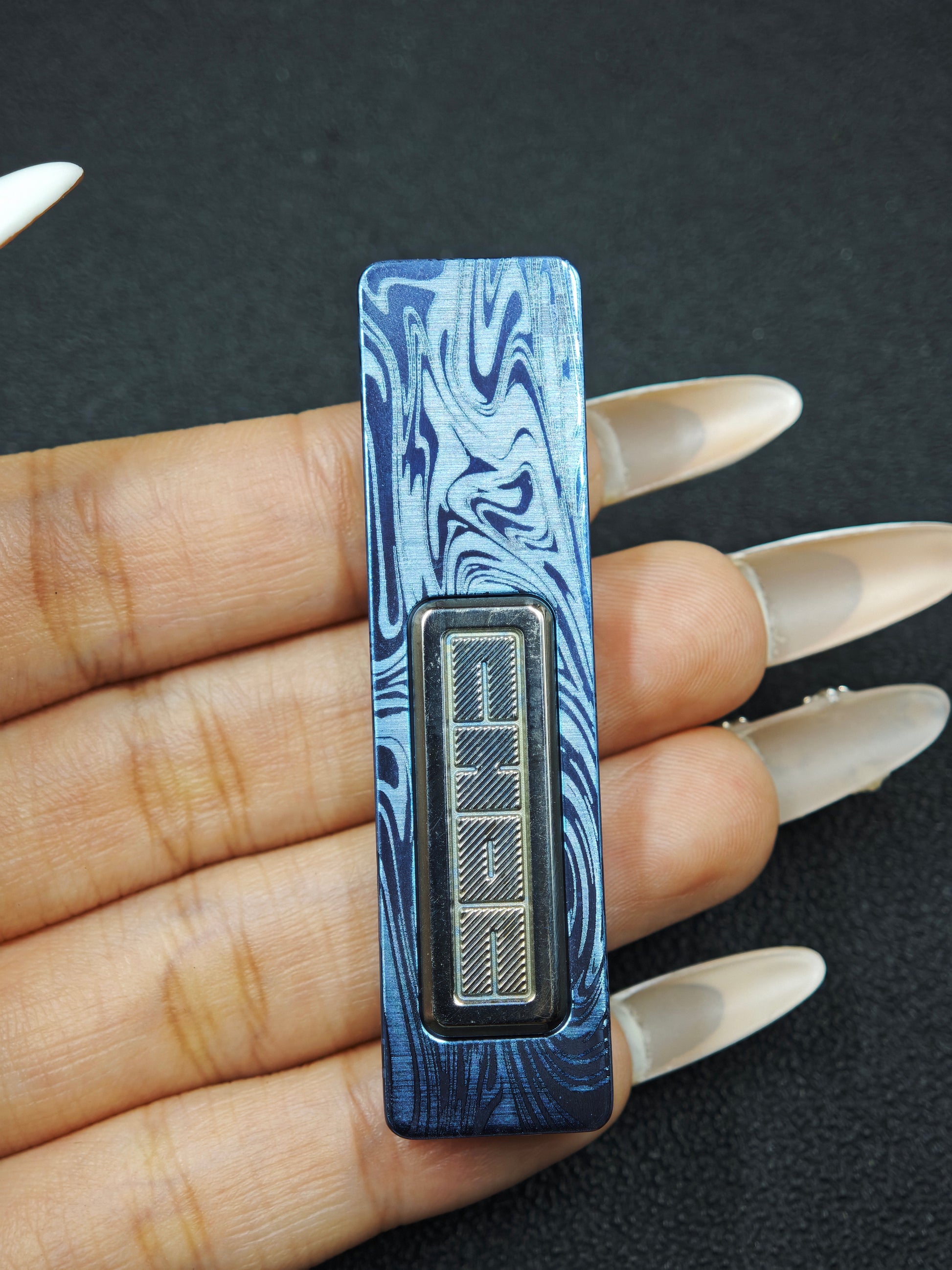 Choc Titanium Color-Anodized Engraved