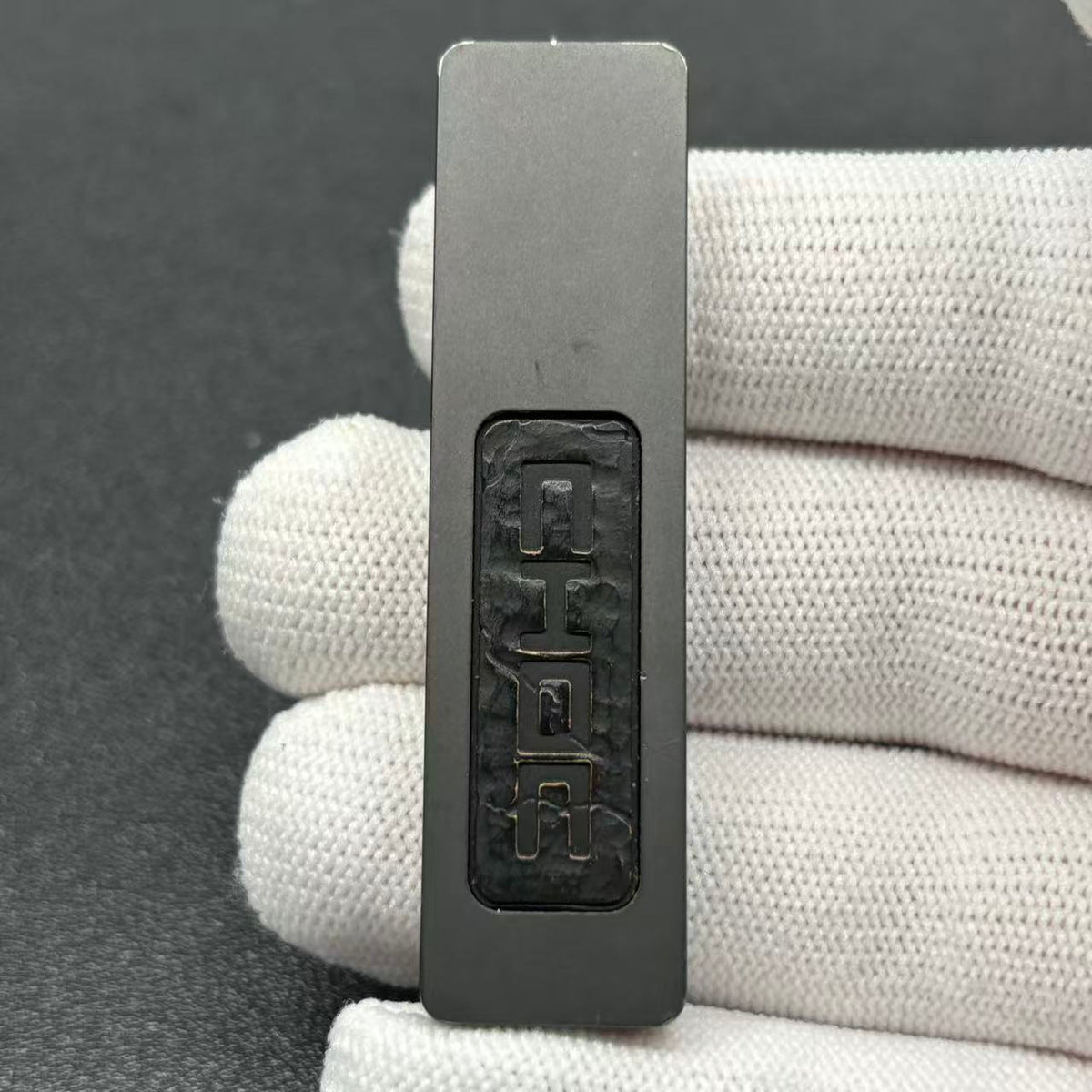 Choc Stainless Steel Color-Anodized Stone Textured Engraved