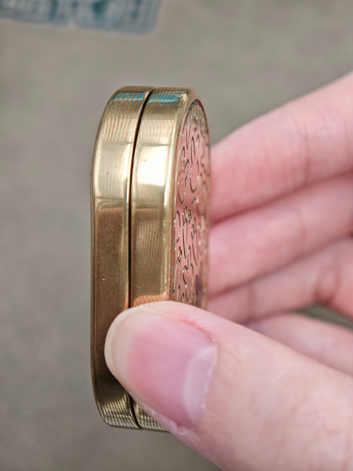 Grumpy Rabbit Rhythm Mokume Polished