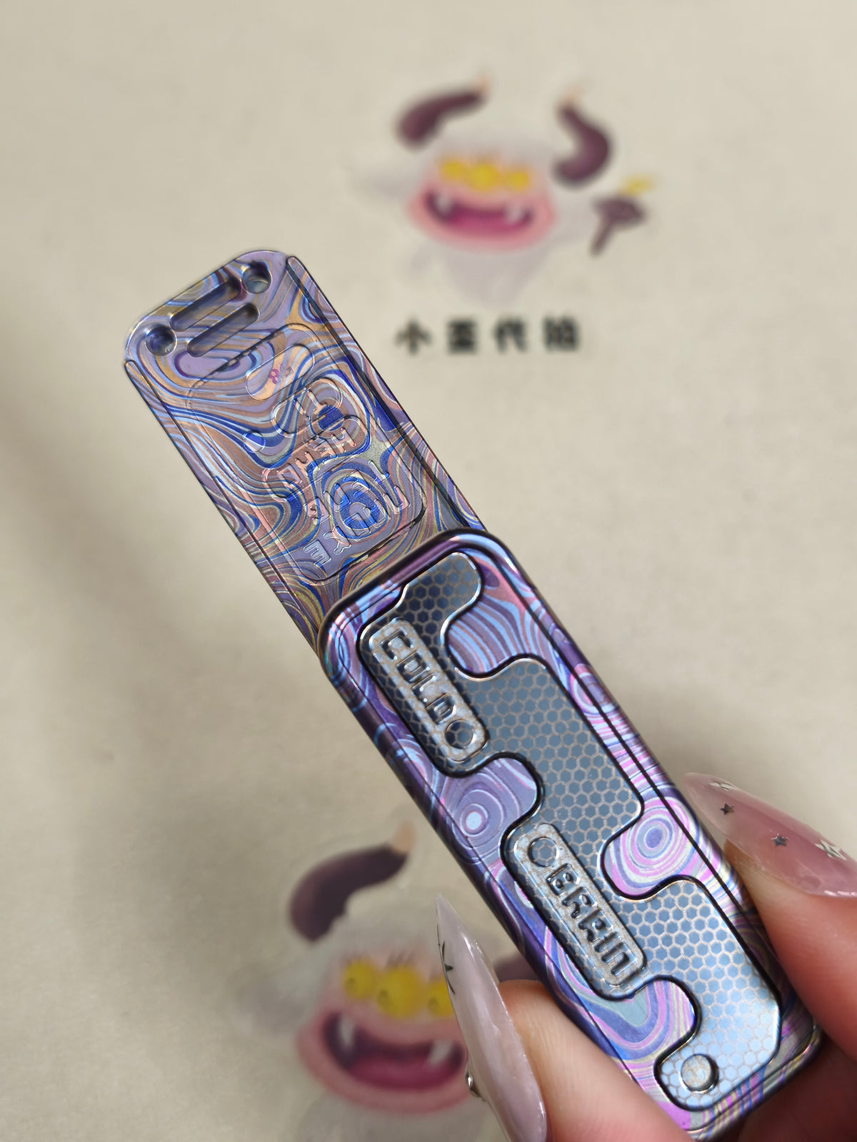 Snake Titanium Color-Anodized Engraved